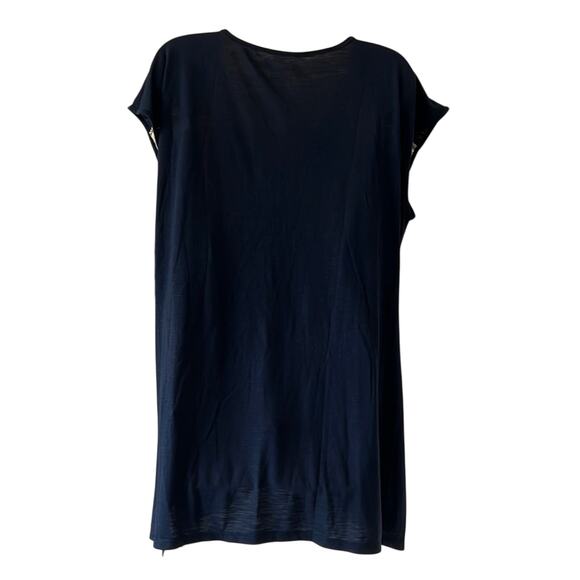 rxb Navy Blue & Cream Embellished Sleeveless Knit Tunic Top NWT - Picture 3 of 9